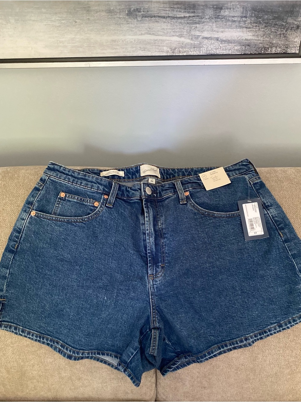 Universal Thread Dark Blue High-Rise Denim Jean Shorts
